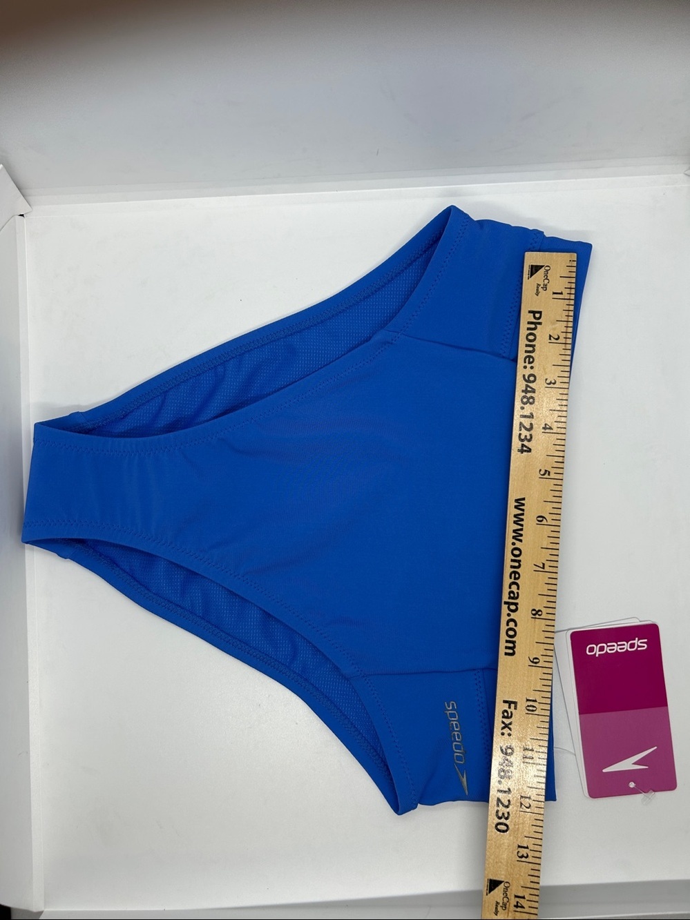 Speedo Bright Blue High-Cut Swim Briefs Women, Size XS NWT. - Picture 8 of 9